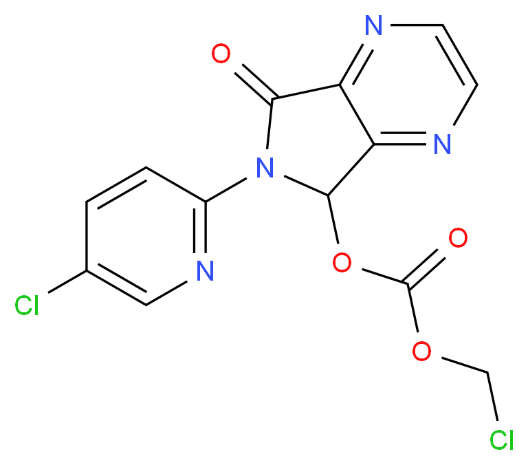 7-Chloromethyloxy-carbonyloxy-6-(5-chloropyridin-2-yl)-6,7-dihydro-5H-pyrrolo[3,4-b]pyrazin-5-one_分子结构_CAS_508169-18-4)