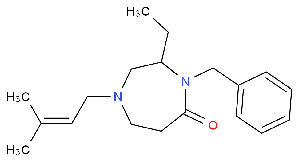 4-benzyl-3-ethyl-1-(3-methyl-2-buten-1-yl)-1,4-diazepan-5-one_分子结构_CAS_)