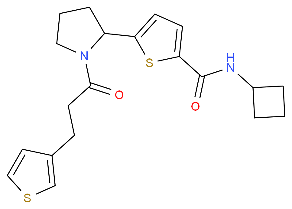 N-cyclobutyl-5-{1-[3-(3-thienyl)propanoyl]-2-pyrrolidinyl}-2-thiophenecarboxamide_分子结构_CAS_)