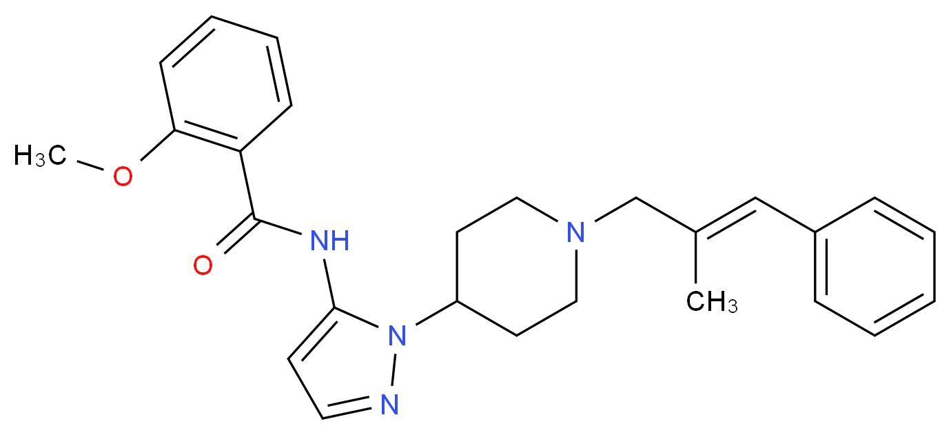 2-methoxy-N-(1-{1-[(2E)-2-methyl-3-phenyl-2-propen-1-yl]-4-piperidinyl}-1H-pyrazol-5-yl)benzamide_分子结构_CAS_)