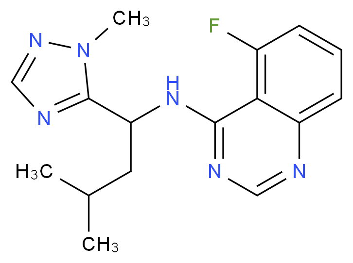 5-fluoro-N-[3-methyl-1-(1-methyl-1H-1,2,4-triazol-5-yl)butyl]quinazolin-4-amine_分子结构_CAS_)