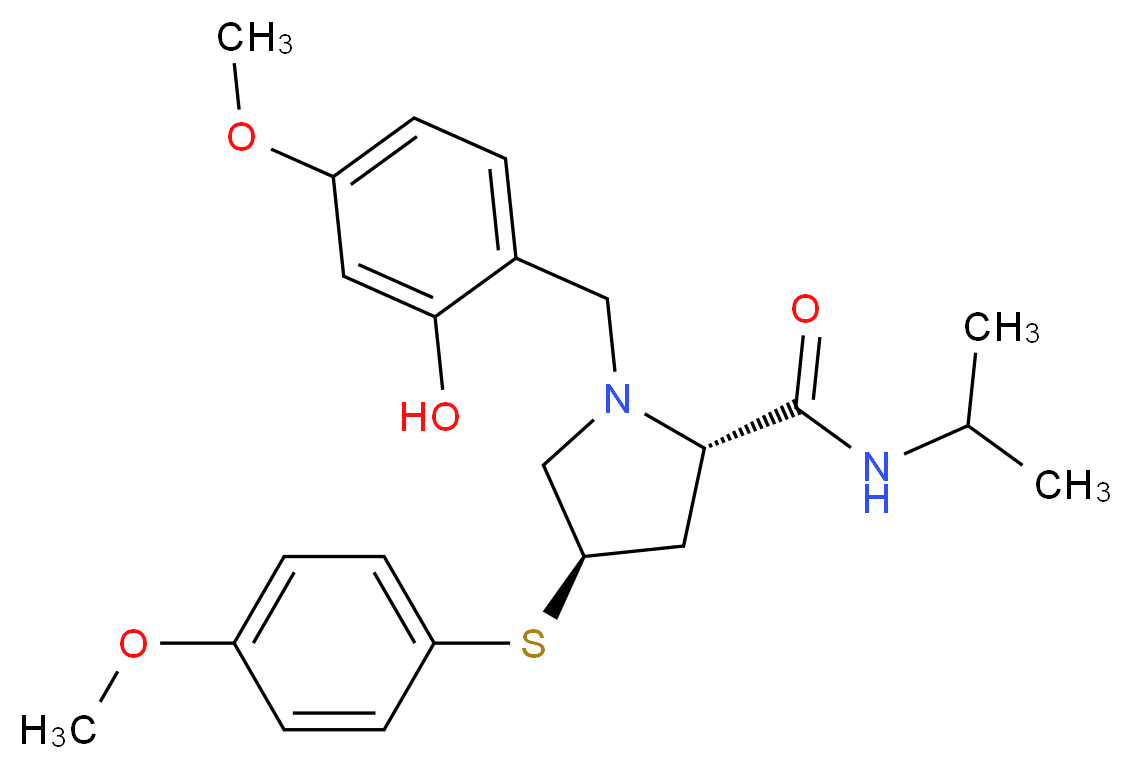 (4R)-1-(2-hydroxy-4-methoxybenzyl)-N-isopropyl-4-[(4-methoxyphenyl)thio]-L-prolinamide_分子结构_CAS_)