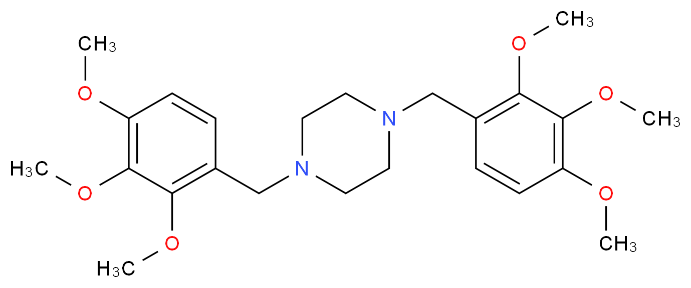 1,4-bis[(2,3,4-trimethoxyphenyl)methyl]piperazine_分子结构_CAS_1257-19-8