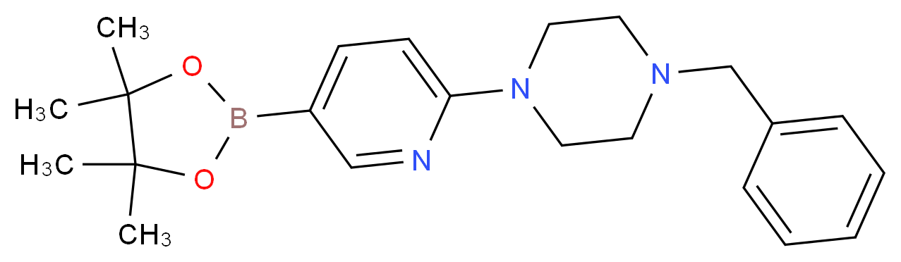 6-(4-苯甲基-1-哌嗪并)吡啶-3-硼酸频哪醇酯_分子结构_CAS_1015242-03-1)