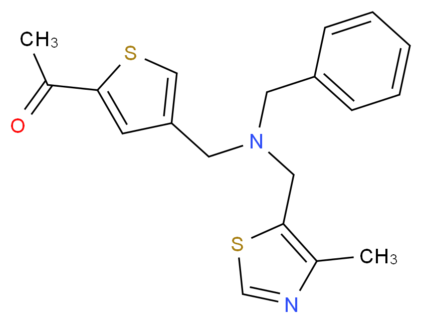 1-[4-({benzyl[(4-methyl-1,3-thiazol-5-yl)methyl]amino}methyl)-2-thienyl]ethanone_分子结构_CAS_)