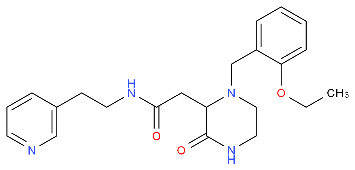 2-[1-(2-ethoxybenzyl)-3-oxo-2-piperazinyl]-N-[2-(3-pyridinyl)ethyl]acetamide_分子结构_CAS_)