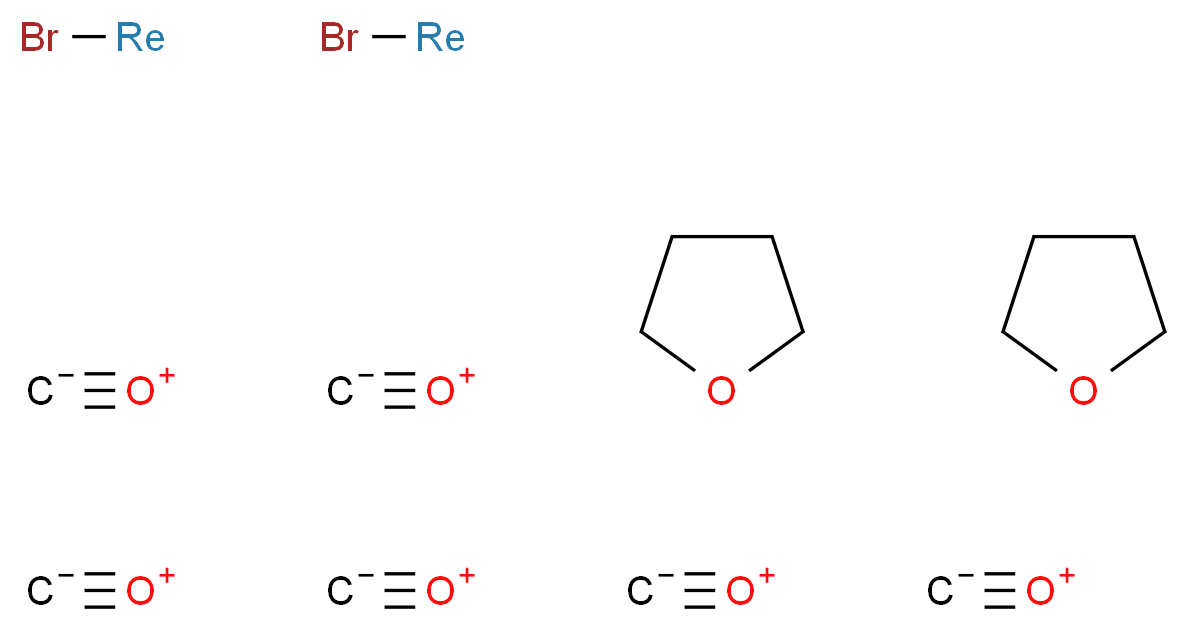bis(bromorhenium); hexakis(methanidylidyneoxidanium); bis(oxolane)_分子结构_CAS_54082-95-0