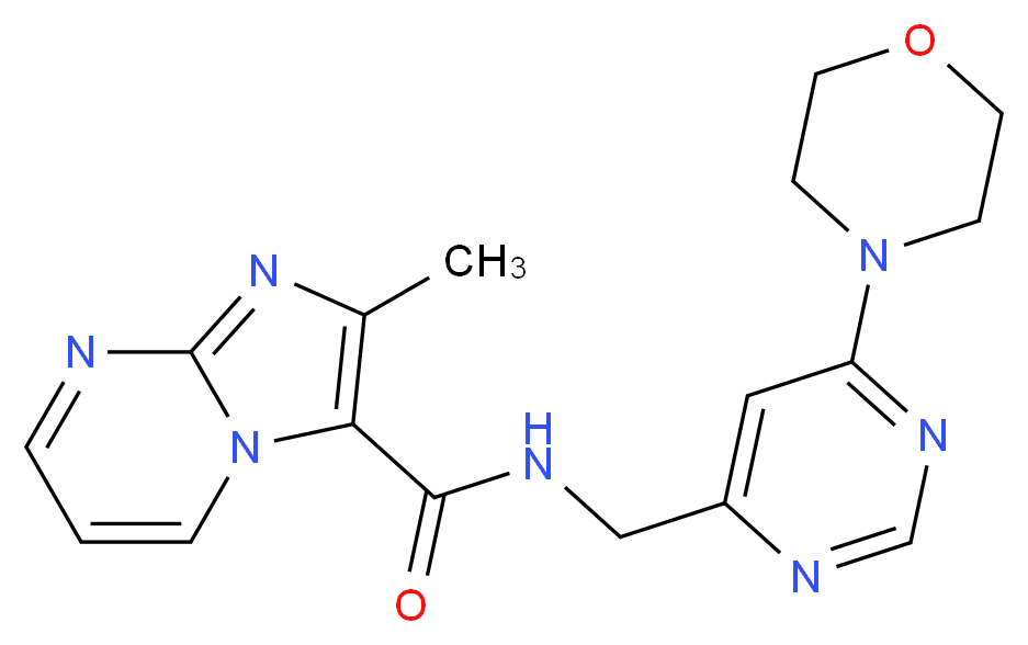 2-methyl-N-{[6-(4-morpholinyl)-4-pyrimidinyl]methyl}imidazo[1,2-a]pyrimidine-3-carboxamide_分子结构_CAS_)