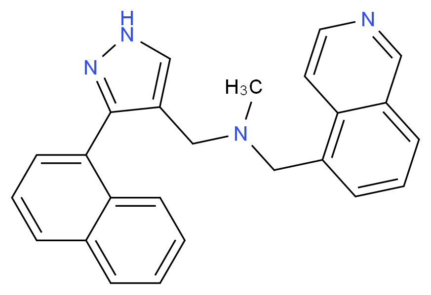(5-isoquinolinylmethyl)methyl{[3-(1-naphthyl)-1H-pyrazol-4-yl]methyl}amine_分子结构_CAS_)
