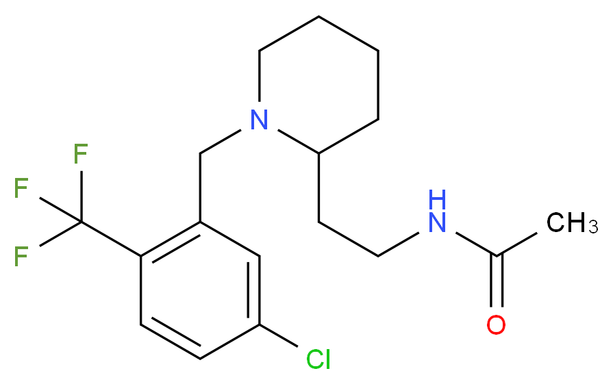 N-(2-{1-[5-chloro-2-(trifluoromethyl)benzyl]-2-piperidinyl}ethyl)acetamide_分子结构_CAS_)