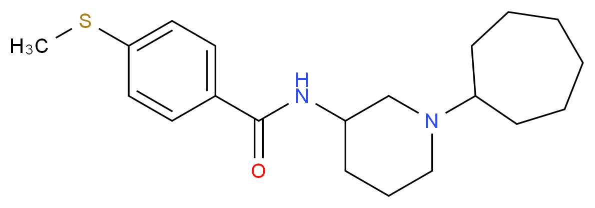 N-(1-cycloheptyl-3-piperidinyl)-4-(methylthio)benzamide_分子结构_CAS_)