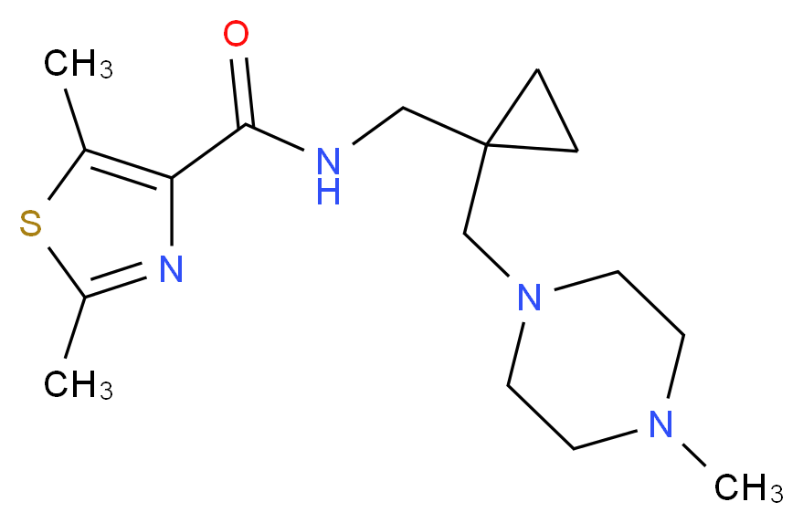 2,5-dimethyl-N-({1-[(4-methylpiperazin-1-yl)methyl]cyclopropyl}methyl)-1,3-thiazole-4-carboxamide_分子结构_CAS_)