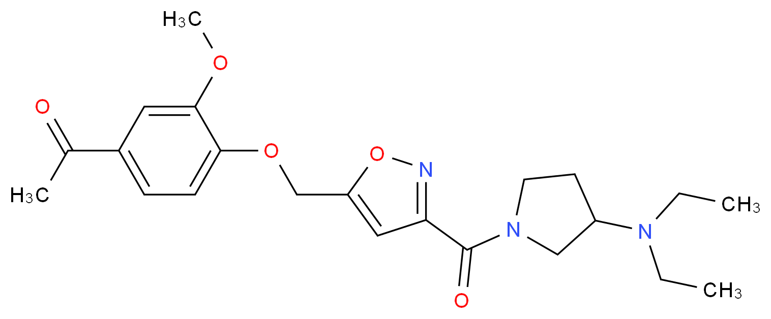 1-{4-[(3-{[3-(diethylamino)-1-pyrrolidinyl]carbonyl}-5-isoxazolyl)methoxy]-3-methoxyphenyl}ethanone_分子结构_CAS_)