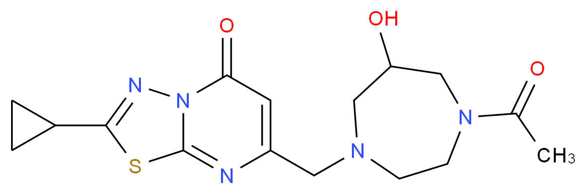 7-[(4-acetyl-6-hydroxy-1,4-diazepan-1-yl)methyl]-2-cyclopropyl-5H-[1,3,4]thiadiazolo[3,2-a]pyrimidin-5-one_分子结构_CAS_)