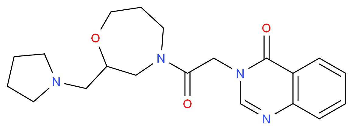 3-{2-oxo-2-[2-(1-pyrrolidinylmethyl)-1,4-oxazepan-4-yl]ethyl}-4(3H)-quinazolinone_分子结构_CAS_)