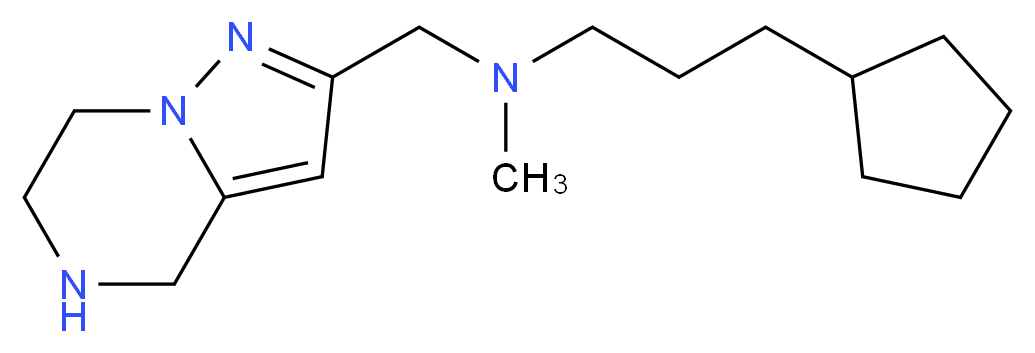 (3-cyclopentylpropyl)methyl(4,5,6,7-tetrahydropyrazolo[1,5-a]pyrazin-2-ylmethyl)amine_分子结构_CAS_)