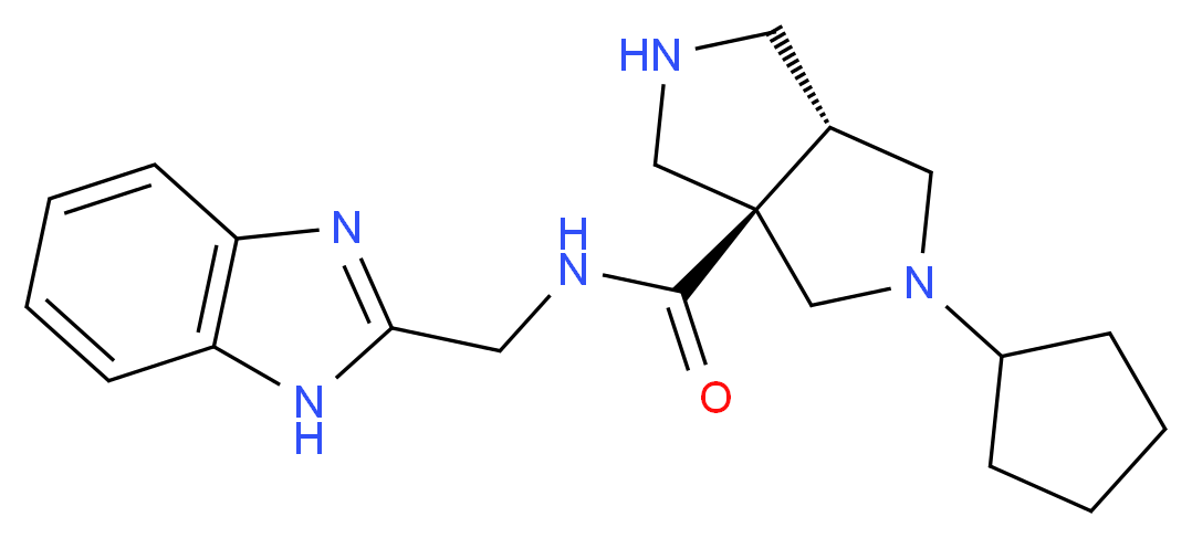 (3aR*,6aR*)-N-(1H-benzimidazol-2-ylmethyl)-2-cyclopentylhexahydropyrrolo[3,4-c]pyrrole-3a(1H)-carboxamide_分子结构_CAS_)