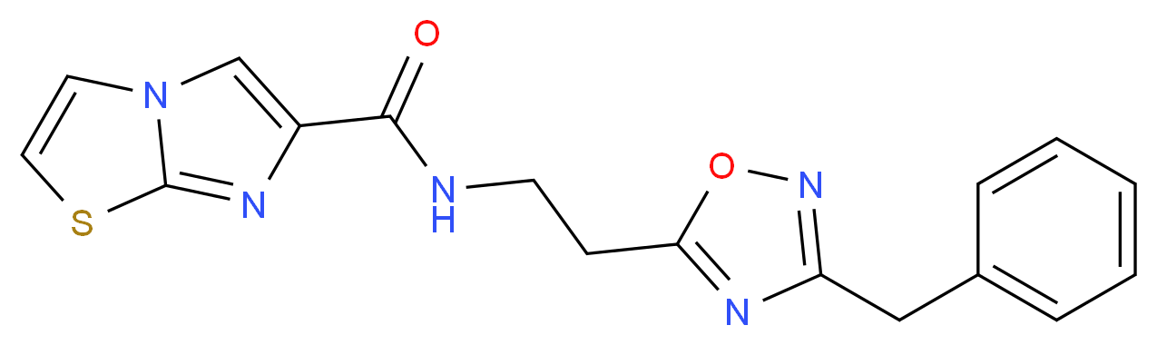 N-[2-(3-benzyl-1,2,4-oxadiazol-5-yl)ethyl]imidazo[2,1-b][1,3]thiazole-6-carboxamide_分子结构_CAS_)