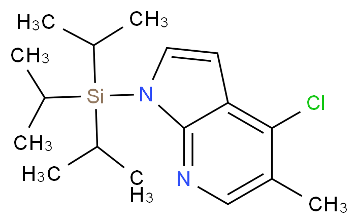 4-Chloro-5-methyl-1-(triisopropylsilyl)-1H-pyrrolo[2,3-b]pyridine_分子结构_CAS_942920-17-4)