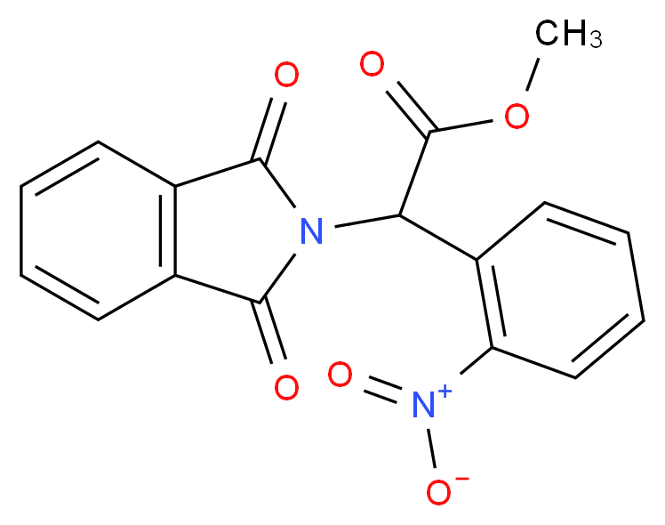 methyl 2-(1,3-dioxo-2,3-dihydro-1H-isoindol-2-yl)-2-(2-nitrophenyl)acetate_分子结构_CAS_50381-55-0
