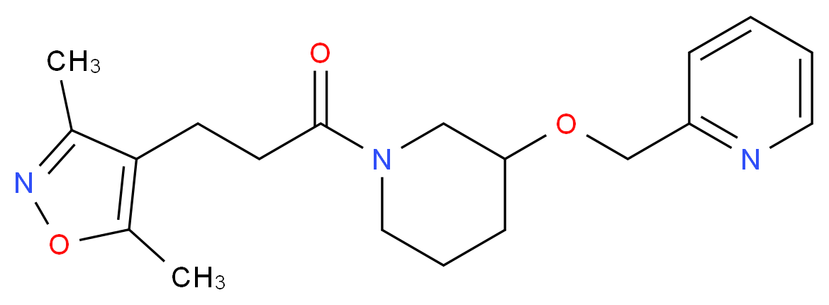2-[({1-[3-(3,5-dimethyl-4-isoxazolyl)propanoyl]-3-piperidinyl}oxy)methyl]pyridine_分子结构_CAS_)