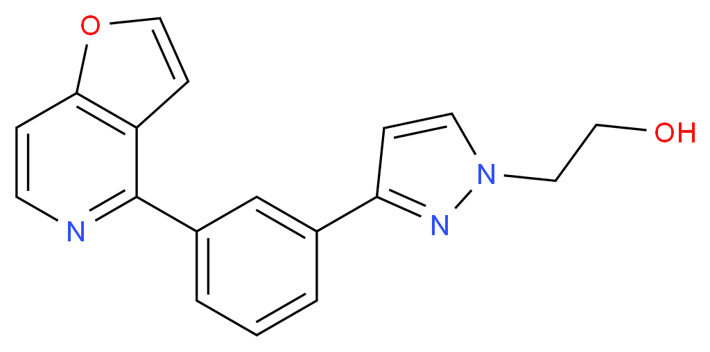 2-[3-(3-furo[3,2-c]pyridin-4-ylphenyl)-1H-pyrazol-1-yl]ethanol_分子结构_CAS_)