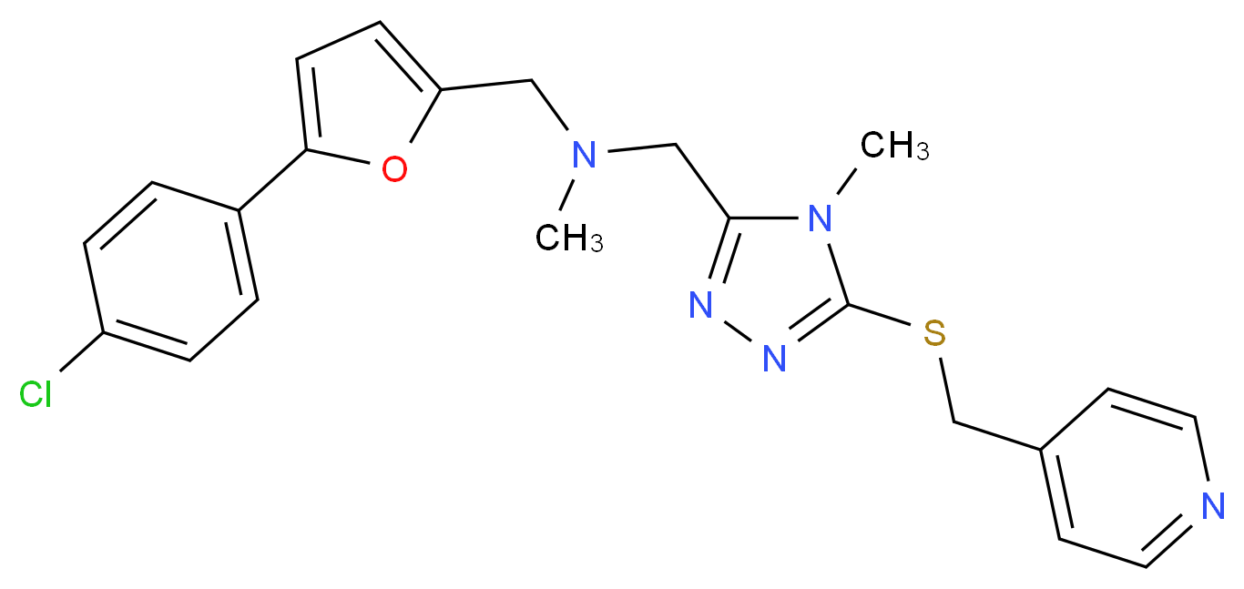 1-[5-(4-chlorophenyl)-2-furyl]-N-methyl-N-({4-methyl-5-[(4-pyridinylmethyl)thio]-4H-1,2,4-triazol-3-yl}methyl)methanamine_分子结构_CAS_)