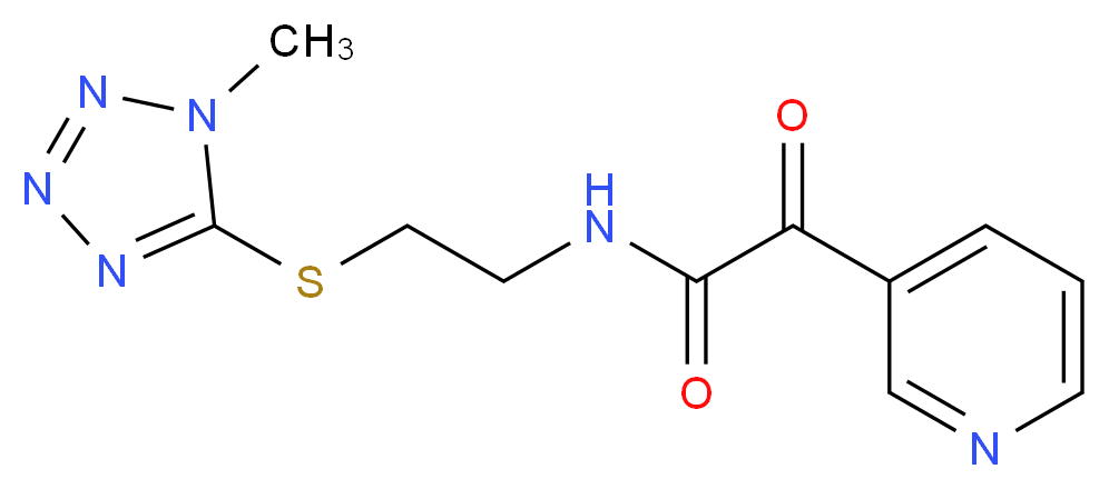N-{2-[(1-methyl-1H-tetrazol-5-yl)thio]ethyl}-2-oxo-2-pyridin-3-ylacetamide_分子结构_CAS_)