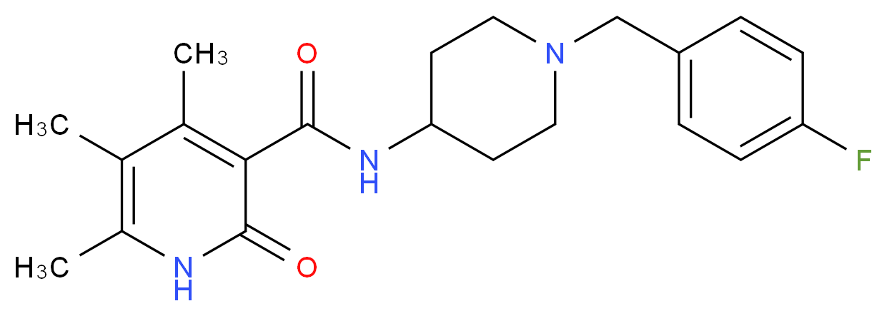 N-[1-(4-fluorobenzyl)piperidin-4-yl]-4,5,6-trimethyl-2-oxo-1,2-dihydropyridine-3-carboxamide_分子结构_CAS_)