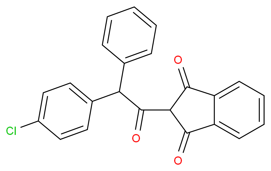 2-[2-(4-chlorophenyl)-2-phenylacetyl]-2,3-dihydro-1H-indene-1,3-dione_分子结构_CAS_3691-35-8