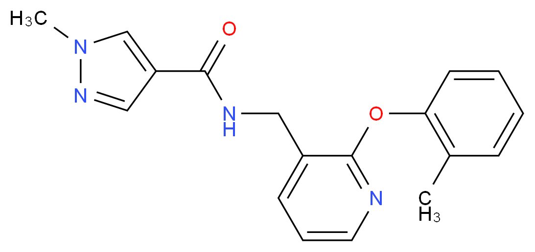 1-methyl-N-{[2-(2-methylphenoxy)pyridin-3-yl]methyl}-1H-pyrazole-4-carboxamide_分子结构_CAS_)