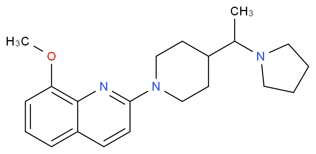 8-methoxy-2-{4-[1-(1-pyrrolidinyl)ethyl]-1-piperidinyl}quinoline_分子结构_CAS_)