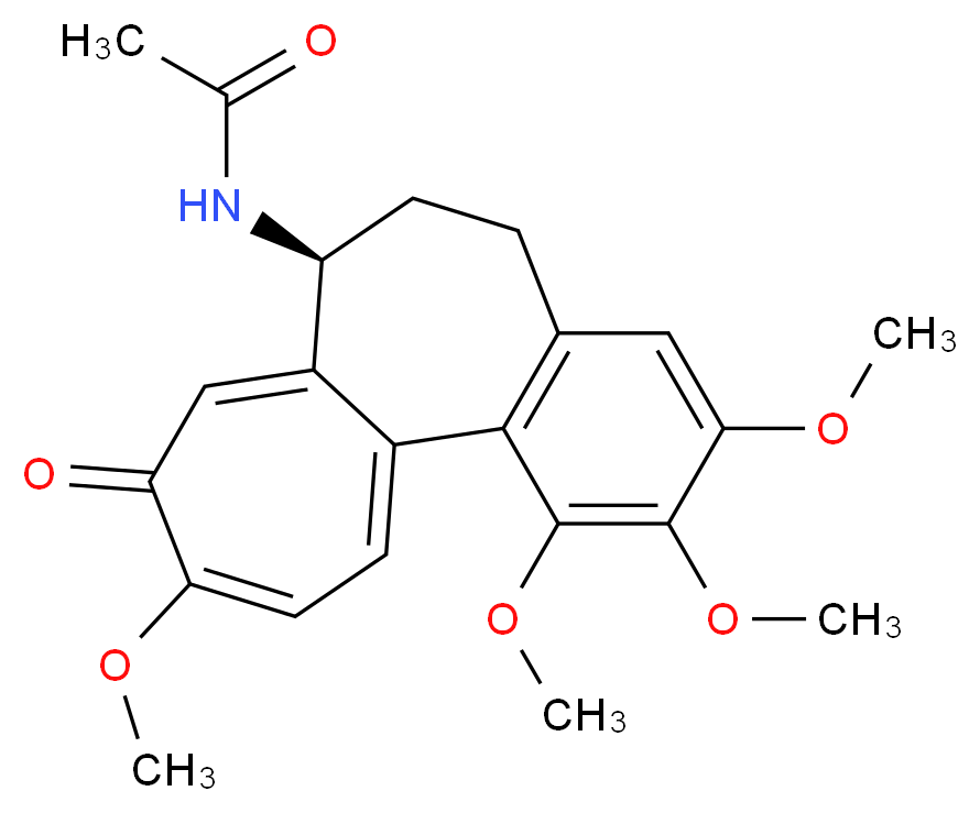 N-[(10S)-3,4,5,14-tetramethoxy-13-oxotricyclo[9.5.0.0<sup>2</sup>,<sup>7</sup>]hexadeca-1(16),2(7),3,5,11,14-hexaen-10-yl]acetamide_分子结构_CAS_64-86-8