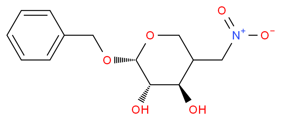 (4R,4S)-Benzyl-4-deoxy-4-C-nitromethyl-β-D-arabinopyranoside_分子结构_CAS_383173-66-8)