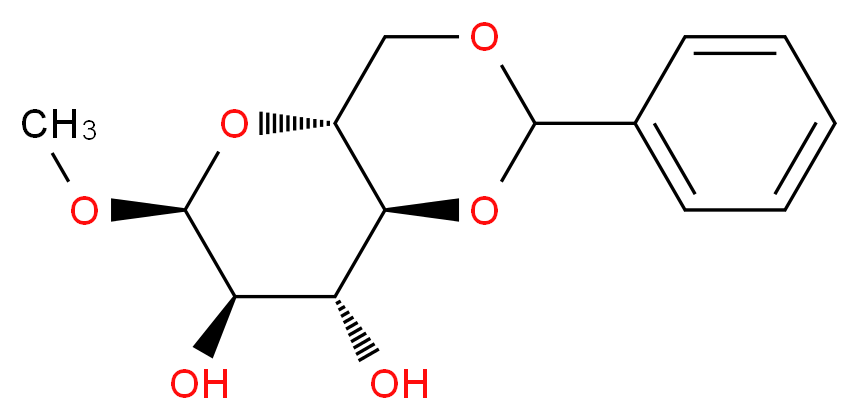 (4aR,6S,7R,8R,8aS)-6-Methoxy-2-phenylhexahydropyrano[3,2-d][1,3]dioxine-7,8-diol_分子结构_CAS_3162-96-7)