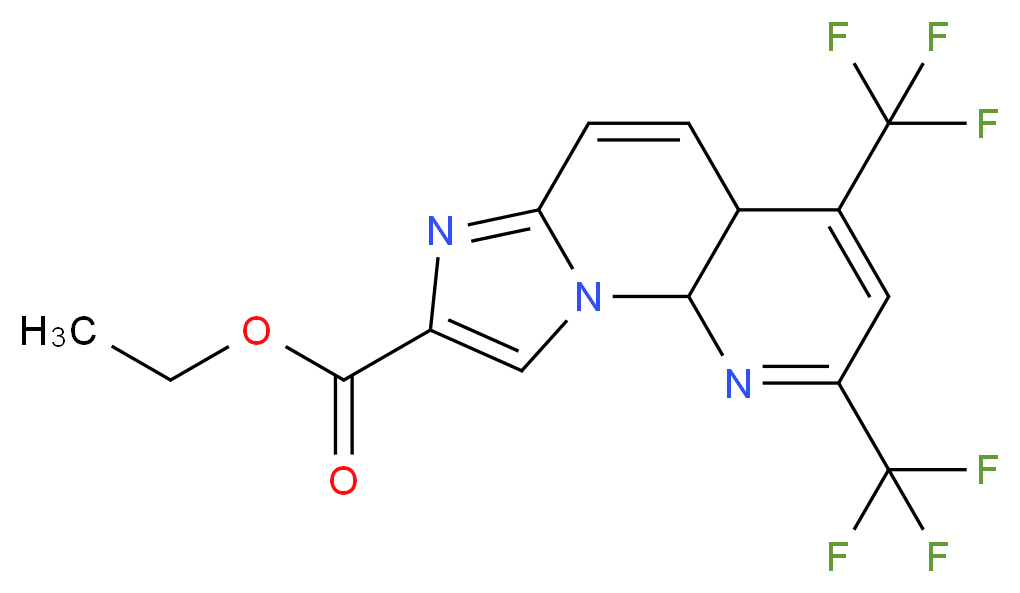 Ethyl 2,4-bis(trifluoromethyl)imidazo-[1,2-a][1,8]naphthyridine-8-carboxylate_分子结构_CAS_)