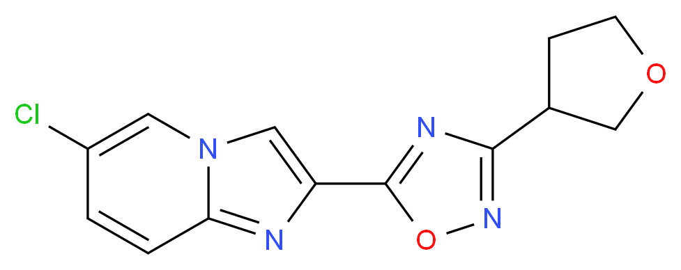 6-chloro-2-[3-(tetrahydrofuran-3-yl)-1,2,4-oxadiazol-5-yl]imidazo[1,2-a]pyridine_分子结构_CAS_)