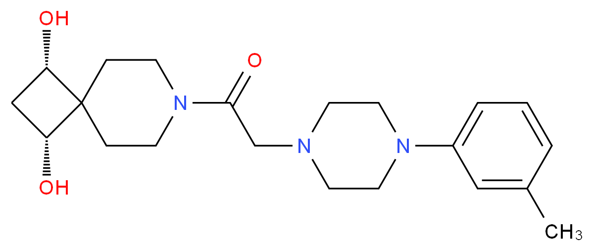 (1R*,3S*)-7-{[4-(3-methylphenyl)piperazin-1-yl]acetyl}-7-azaspiro[3.5]nonane-1,3-diol_分子结构_CAS_)
