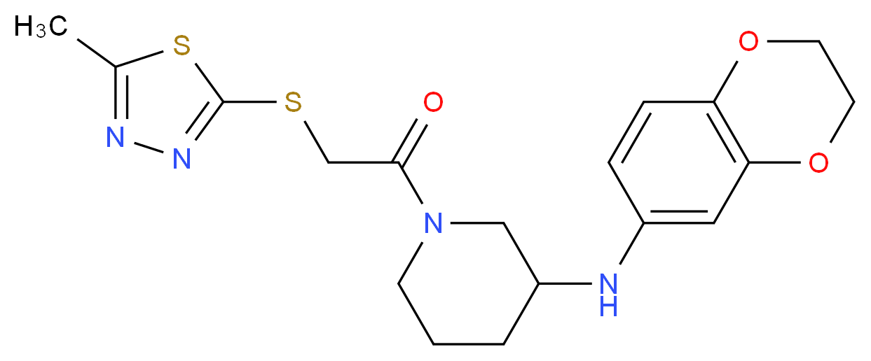 N-(2,3-dihydro-1,4-benzodioxin-6-yl)-1-{[(5-methyl-1,3,4-thiadiazol-2-yl)thio]acetyl}-3-piperidinamine_分子结构_CAS_)