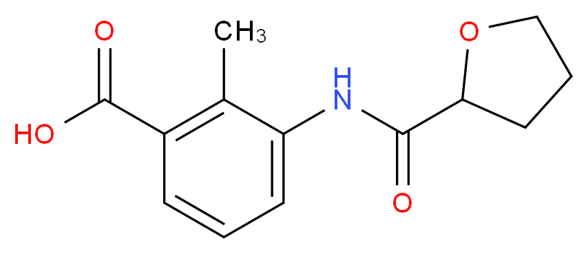 2-methyl-3-(oxolane-2-amido)benzoic acid_分子结构_CAS_876890-63-0