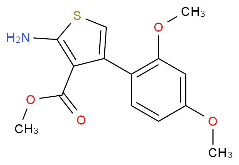 Methyl 2-amino-4-(2,4-dimethoxyphenyl)thiophene-3-carboxylate_分子结构_CAS_350999-38-1)