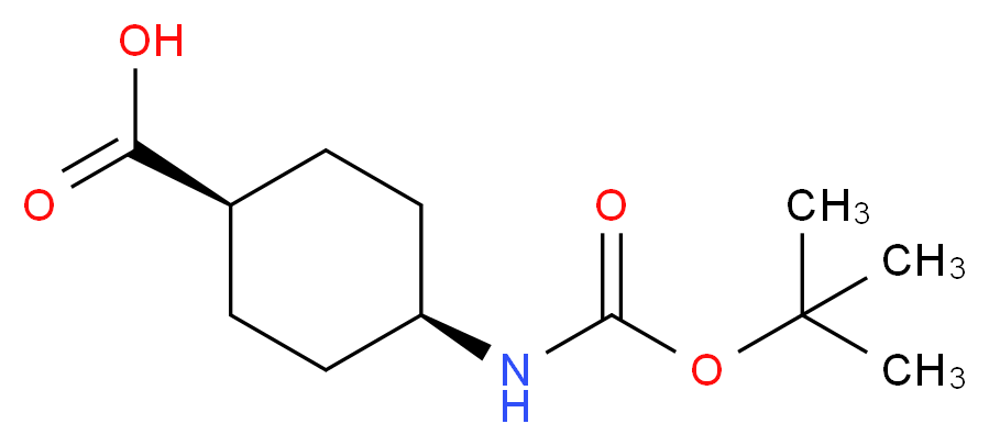 rel-(1r,4r)-4-{[(tert-butoxy)carbonyl]amino}cyclohexane-1-carboxylic acid_分子结构_CAS_53292-90-3