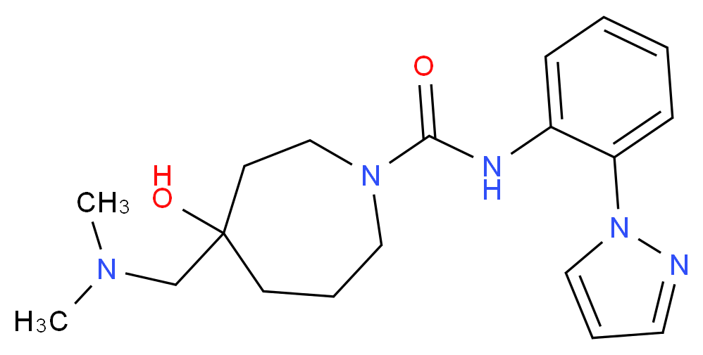 4-[(dimethylamino)methyl]-4-hydroxy-N-[2-(1H-pyrazol-1-yl)phenyl]azepane-1-carboxamide_分子结构_CAS_)