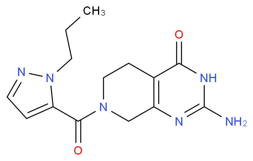 2-amino-7-[(1-propyl-1H-pyrazol-5-yl)carbonyl]-5,6,7,8-tetrahydropyrido[3,4-d]pyrimidin-4(3H)-one_分子结构_CAS_)