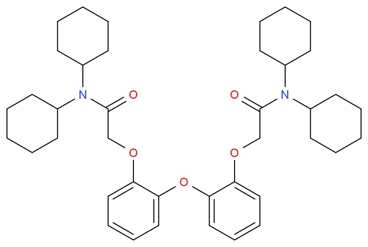 N,N-dicyclohexyl-2-(2-{2-[(dicyclohexylcarbamoyl)methoxy]phenoxy}phenoxy)acetamide_分子结构_CAS_96476-01-6