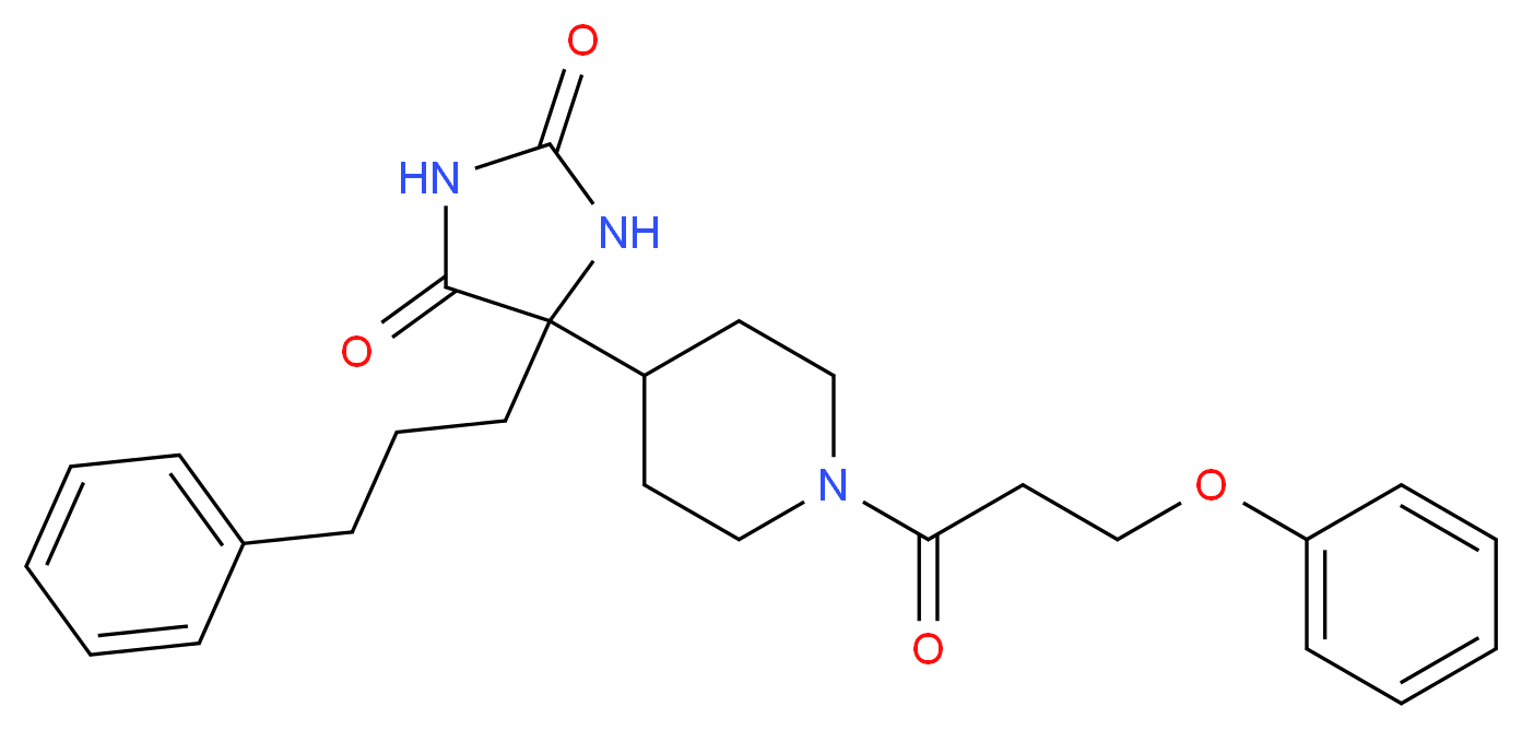 5-[1-(3-phenoxypropanoyl)-4-piperidinyl]-5-(3-phenylpropyl)-2,4-imidazolidinedione_分子结构_CAS_)