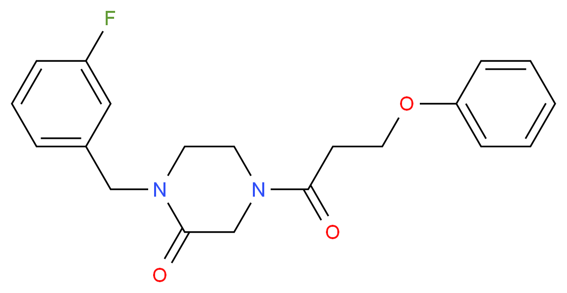 1-(3-fluorobenzyl)-4-(3-phenoxypropanoyl)-2-piperazinone_分子结构_CAS_)
