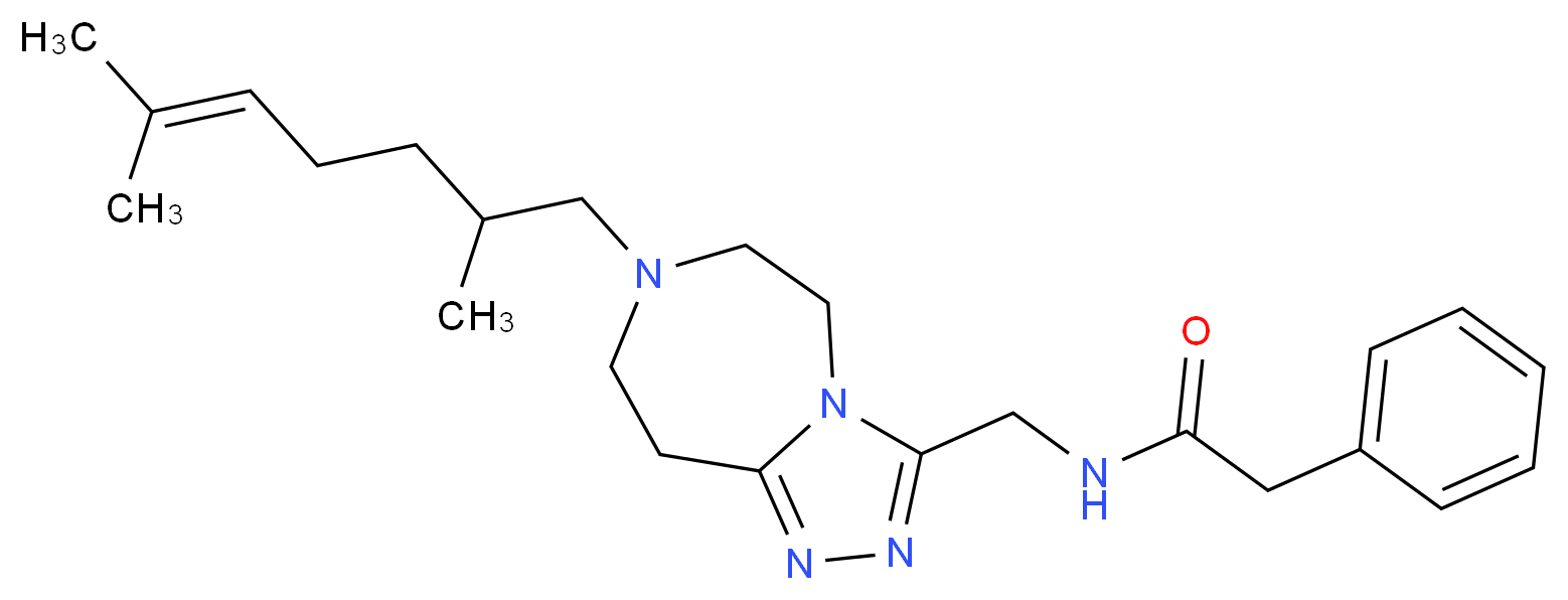N-{[7-(2,6-dimethyl-5-hepten-1-yl)-6,7,8,9-tetrahydro-5H-[1,2,4]triazolo[4,3-d][1,4]diazepin-3-yl]methyl}-2-phenylacetamide_分子结构_CAS_)