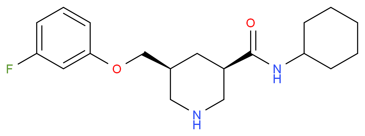 (3R,5S)-N-cyclohexyl-5-[(3-fluorophenoxy)methyl]-3-piperidinecarboxamide_分子结构_CAS_)