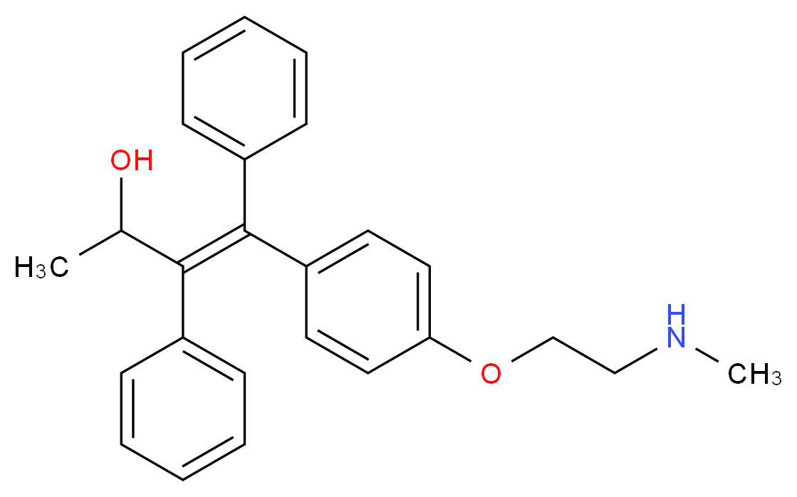 N-Desmethyl (E)-α-Hydroxy Tamoxifen_分子结构_CAS_162070-61-3)